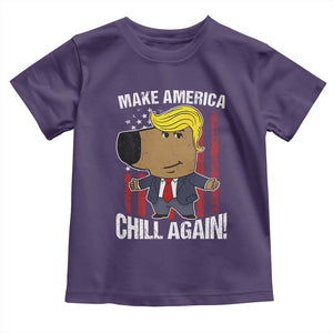 Funny Chill Trump Guy Make America Chill Again Toddler T Shirt TS09 Purple Print Your Wear