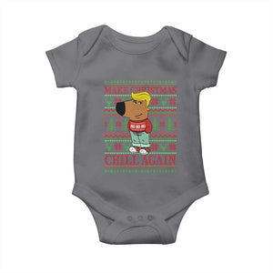 Funny Make Christmas Chill Again Chill Trump Baby Onesie TS09 Charcoal Print Your Wear