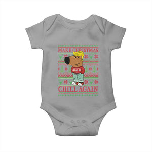 Funny Make Christmas Chill Again Chill Trump Baby Onesie TS09 Sport Gray Print Your Wear