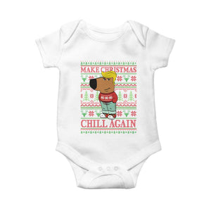 Funny Make Christmas Chill Again Chill Trump Baby Onesie TS09 White Print Your Wear