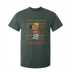 Funny Make Christmas Chill Again Chill Trump T Shirt For Kid TS09 Dark Forest Green Print Your Wear