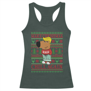 Funny Make Christmas Chill Again Chill Trump Racerback Tank Top TS09 Dark Forest Green Print Your Wear