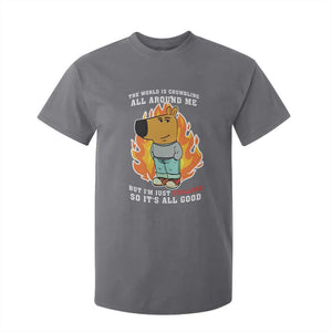 The World Is Crumbling All Around Me But Im Just Chilling So Its All Good T Shirt For Kid TS09 Charcoal Print Your Wear