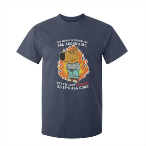 The World Is Crumbling All Around Me But Im Just Chilling So Its All Good T Shirt For Kid TS09 Navy Print Your Wear