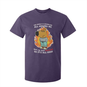 The World Is Crumbling All Around Me But Im Just Chilling So Its All Good T Shirt For Kid TS09 Purple Print Your Wear