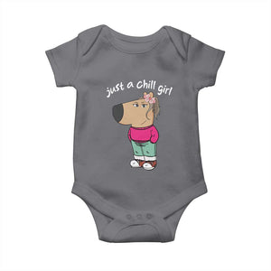 Funny Meme Just A Chill Girl Baby Onesie TS09 Charcoal Print Your Wear