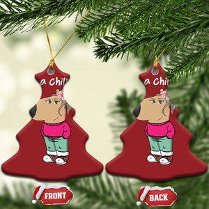 Funny Meme Just A Chill Girl Christmas Ornament TS09 Christmas Tree Red Print Your Wear