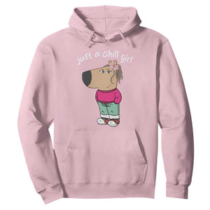 Funny Meme Just A Chill Girl Hoodie TS09 Light Pink Print Your Wear