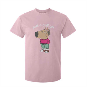 Funny Meme Just A Chill Girl T Shirt For Kid TS09 Light Pink Print Your Wear