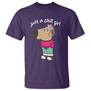 Funny Meme Just A Chill Girl T Shirt TS09 Purple Print Your Wear