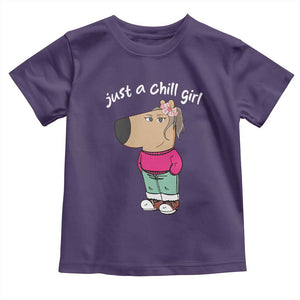 Funny Meme Just A Chill Girl Toddler T Shirt TS09 Purple Print Your Wear