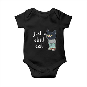 Funny Meme Just A Chill Cat Baby Onesie TS09 Black Print Your Wear