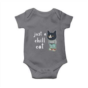 Funny Meme Just A Chill Cat Baby Onesie TS09 Charcoal Print Your Wear