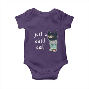 Funny Meme Just A Chill Cat Baby Onesie TS09 Purple Print Your Wear