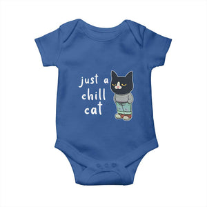 Funny Meme Just A Chill Cat Baby Onesie TS09 Royal Blue Print Your Wear