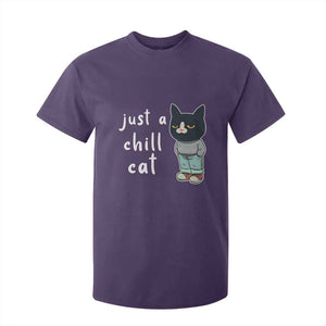 Funny Meme Just A Chill Cat T Shirt For Kid TS09 Purple Print Your Wear