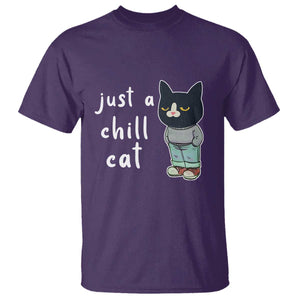 Funny Meme Just A Chill Cat T Shirt TS09 Purple Print Your Wear