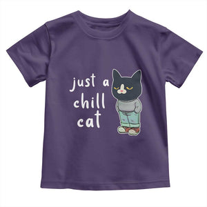 Funny Meme Just A Chill Cat Toddler T Shirt TS09 Purple Print Your Wear