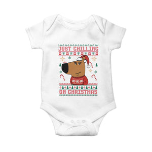 Funny Just Chilling On Christmas Meme Chillin Guy Baby Onesie TS09 White Print Your Wear