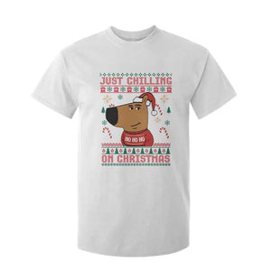 Funny Just Chilling On Christmas Meme Chillin Guy T Shirt For Kid TS09 White Print Your Wear