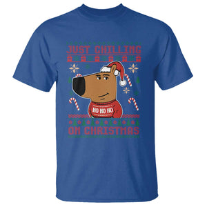 Funny Just Chilling On Christmas Meme Chillin Guy T Shirt TS09 Royal Blue Print Your Wear