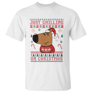 Funny Just Chilling On Christmas Meme Chillin Guy T Shirt TS09 White Print Your Wear