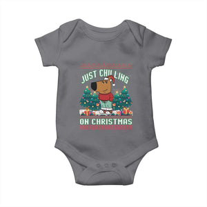 Funny Chillin Guy Just Chilling On Christmas Viral Meme Baby Onesie TS09 Charcoal Print Your Wear