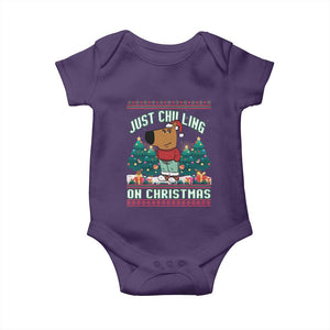 Funny Chillin Guy Just Chilling On Christmas Viral Meme Baby Onesie TS09 Purple Print Your Wear