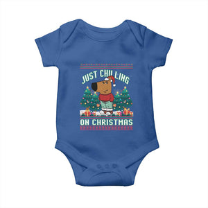 Funny Chillin Guy Just Chilling On Christmas Viral Meme Baby Onesie TS09 Royal Blue Print Your Wear