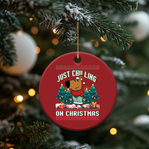 Funny Chillin Guy Just Chilling On Christmas Viral Meme Christmas Ornament TS09 Print Your Wear