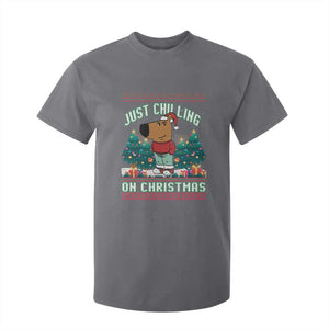 Funny Chillin Guy Just Chilling On Christmas Viral Meme T Shirt For Kid TS09 Charcoal Print Your Wear