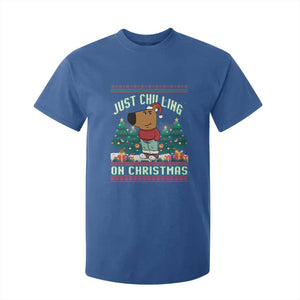 Funny Chillin Guy Just Chilling On Christmas Viral Meme T Shirt For Kid TS09 Royal Blue Print Your Wear