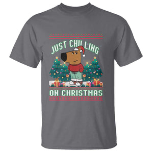 Funny Chillin Guy Just Chilling On Christmas Viral Meme T Shirt TS09 Charcoal Print Your Wear