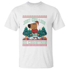 Funny Chillin Guy Just Chilling On Christmas Viral Meme T Shirt TS09 White Print Your Wear