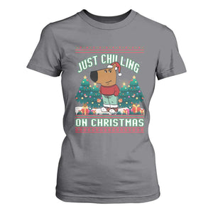 Funny Chillin Guy Just Chilling On Christmas Viral Meme T Shirt For Women TS09 Charcoal Print Your Wear