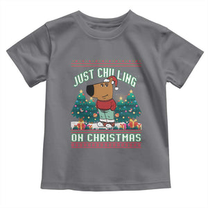 Funny Chillin Guy Just Chilling On Christmas Viral Meme Toddler T Shirt TS09 Charcoal Print Your Wear