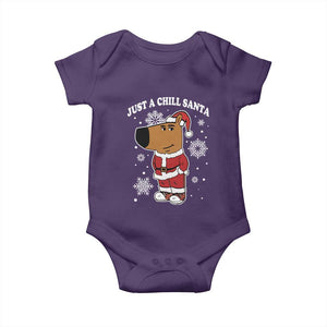 Funny Xmas Meme Just A Chill Santa Baby Onesie TS09 Purple Print Your Wear