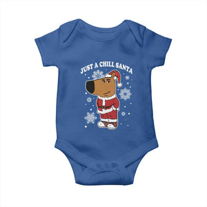 Funny Xmas Meme Just A Chill Santa Baby Onesie TS09 Royal Blue Print Your Wear