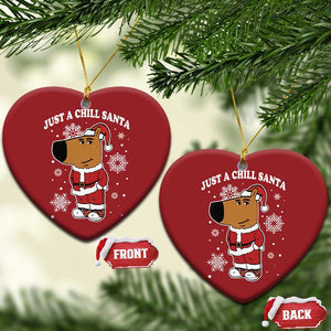 Funny Xmas Meme Just A Chill Santa Christmas Ornament TS09 Heart Red Print Your Wear