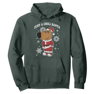 Funny Xmas Meme Just A Chill Santa Hoodie TS09 Dark Forest Green Print Your Wear