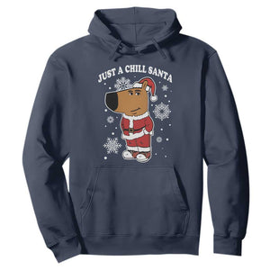 Funny Xmas Meme Just A Chill Santa Hoodie TS09 Navy Print Your Wear