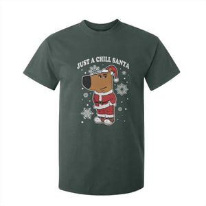 Funny Xmas Meme Just A Chill Santa T Shirt For Kid TS09 Dark Forest Green Print Your Wear