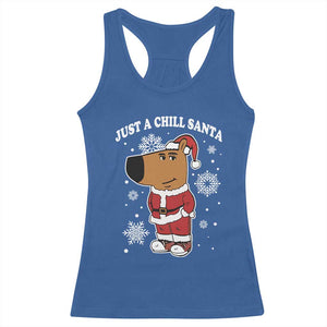 Funny Xmas Meme Just A Chill Santa Racerback Tank Top TS09 Royal Blue Print Your Wear