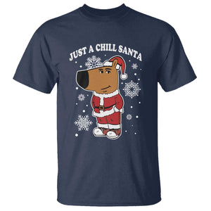 Funny Xmas Meme Just A Chill Santa T Shirt TS09 Navy Print Your Wear