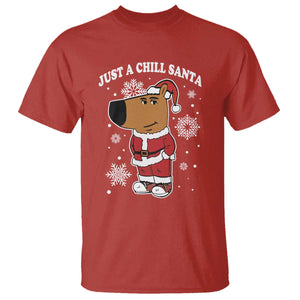 Funny Xmas Meme Just A Chill Santa T Shirt TS09 Red Print Your Wear