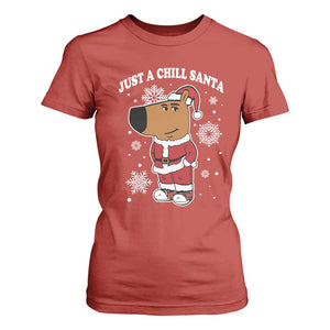 Funny Xmas Meme Just A Chill Santa T Shirt For Women TS09 Red Print Your Wear