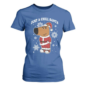 Funny Xmas Meme Just A Chill Santa T Shirt For Women TS09 Royal Blue Print Your Wear