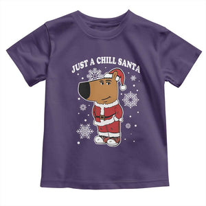 Funny Xmas Meme Just A Chill Santa Toddler T Shirt TS09 Purple Print Your Wear