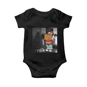 Funny Xmas Meme Chilling Guy Santa Baby Onesie TS09 Black Print Your Wear