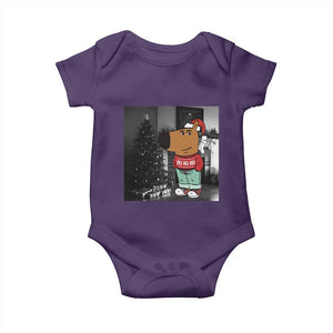 Funny Xmas Meme Chilling Guy Santa Baby Onesie TS09 Purple Print Your Wear